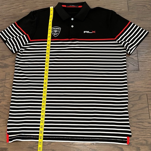 RLX Ralph Lauren Men’s US Open Erin Hills Black Striped Performance Golf Polo-L - Picture 10 of 10